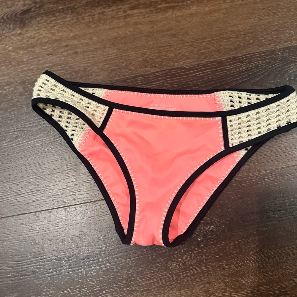 Victoria's Secret Coral and Cream Bikini Bottom